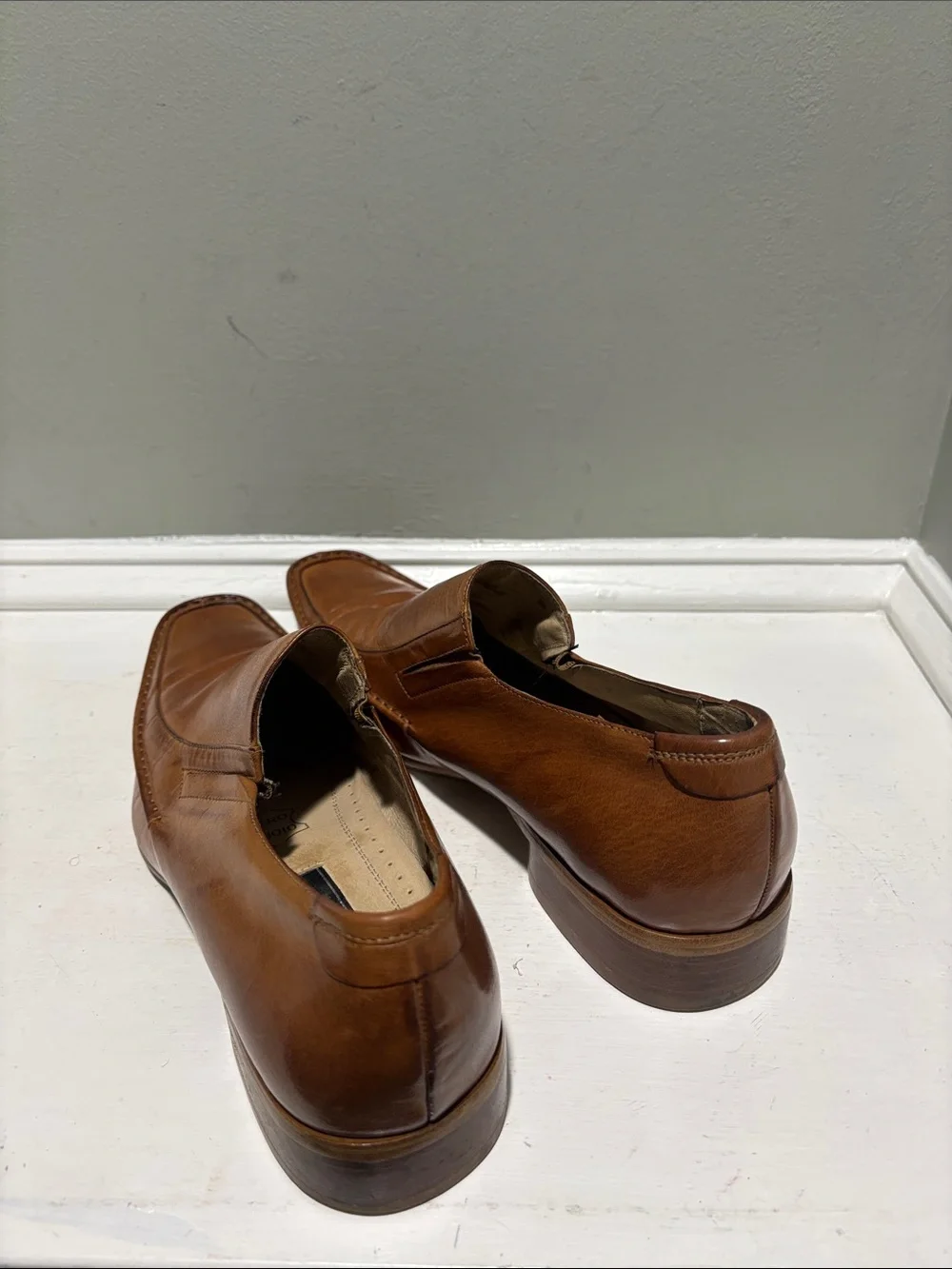 Fratelli Select Genuine Leather Men's Slip-On Brown Dress Loafers - size 9.5